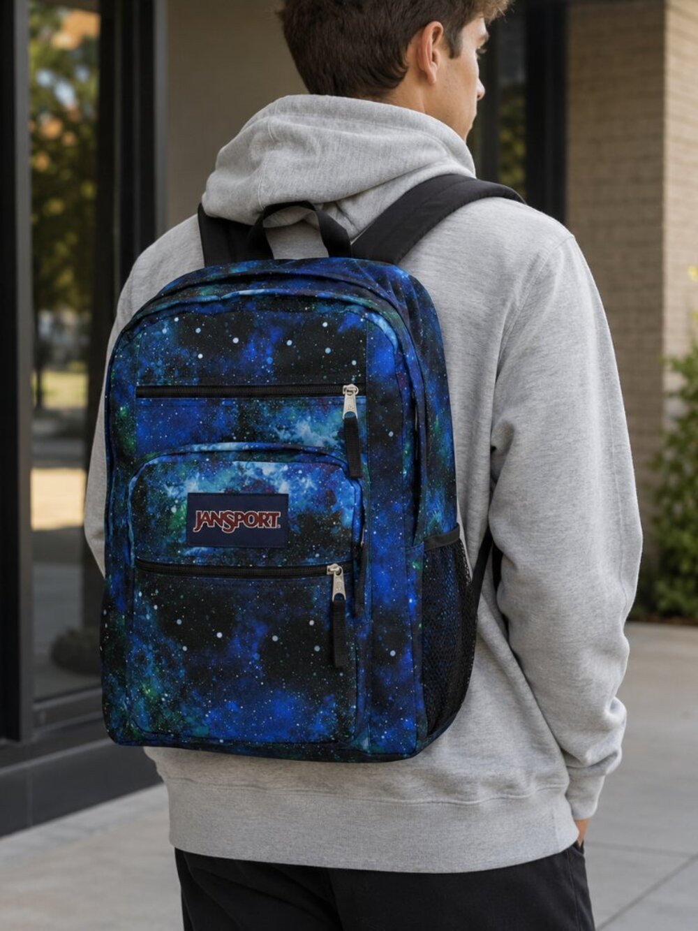 JanSport Big Student Backpack Cyberspace Galaxy Laptop Bookbag XL New